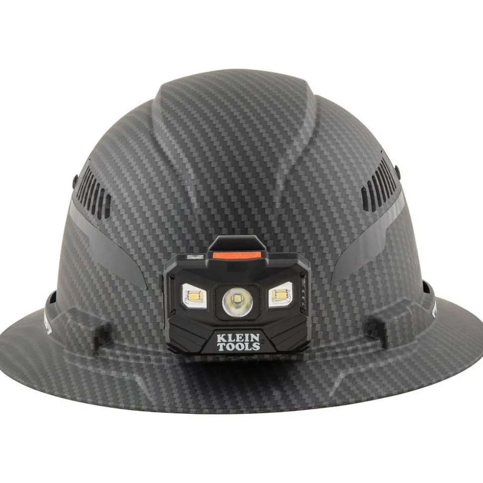 Klein Tools 60347 Class C Vented Full Brim Hard Hat with Rechargeable Lamp - KARBN Pattern