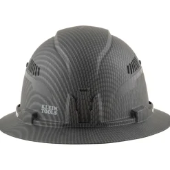 Klein Tools 60347 Class C Vented Full Brim Hard Hat with Rechargeable Lamp - KARBN Pattern