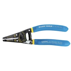 Klein Tools 7.4 in. Solid and Stranded Copper Wire Stripper and Cutter - Blue/Yellow