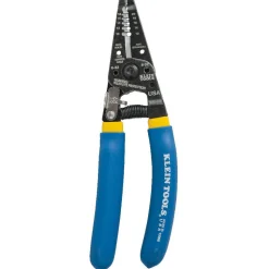 Klein Tools 7.4 in. Solid and Stranded Copper Wire Stripper and Cutter - Blue/Yellow
