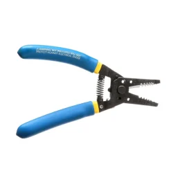 Klein Tools 7.4 in. Solid and Stranded Copper Wire Stripper and Cutter - Blue/Yellow