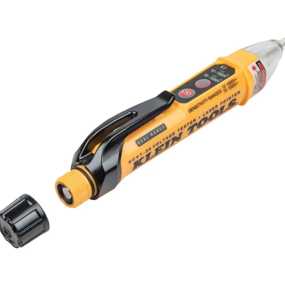 Klein Tools Dual Range Cordless Non-Contact Voltage Tester Kit and GFCI Receptacle with 2 Batteries