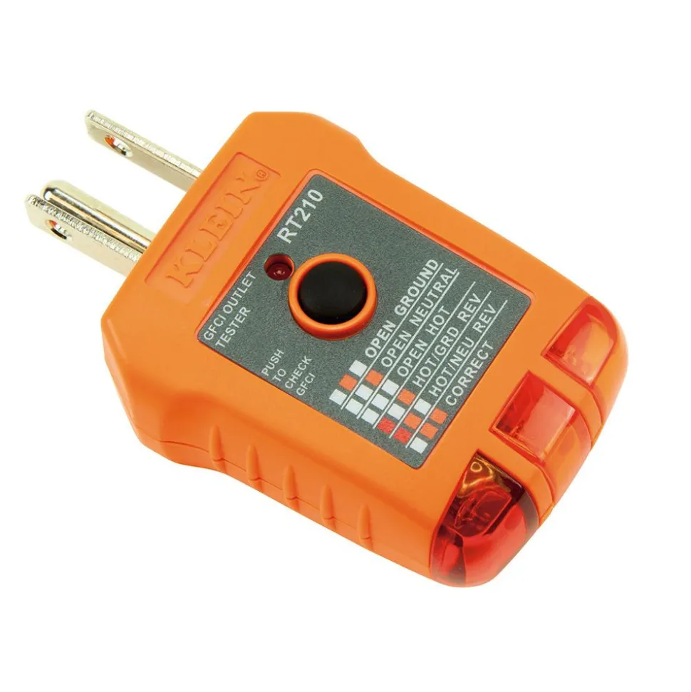 Klein Tools Dual Range Cordless Non-Contact Voltage Tester Kit and GFCI Receptacle with 2 Batteries