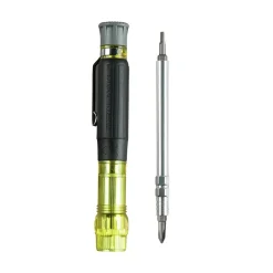 Klein Tools 4-in-1 Electronics Multi-Bit Pocket Screwdriver Set with Professional Phillips and Slotted Bits
