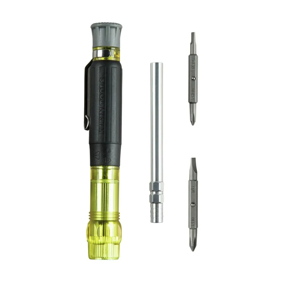 Klein Tools 4-in-1 Electronics Multi-Bit Pocket Screwdriver Set with Professional Phillips and Slotted Bits