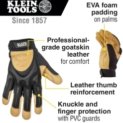 Klein Tools Leather Work Gloves - X-Large