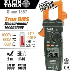 Klein Tools Low Impedance AC TRMS Cordless Auto-Range Digital Clamp Meter Kit