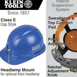 Klein Tools Non-Vented Cap Style Hard Hat - Blue