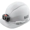 Klein Tools Non-Vented Cap Style Hard Hat with Rechargeable Headlamp - White