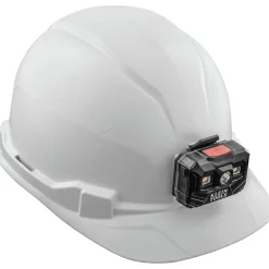 Klein Tools Non-Vented Cap Style Hard Hat with Rechargeable Headlamp - White