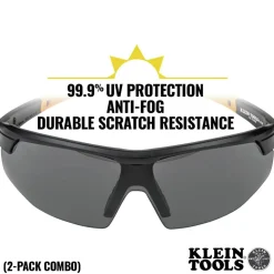 Klein Tools 2-Piece Standard Semi Frame Safety Glasses Combo Pack - Clear/Gray Lens