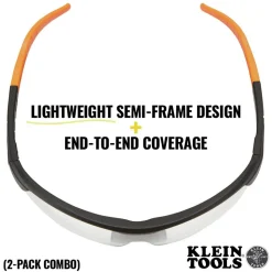 Klein Tools 2-Piece Standard Semi Frame Safety Glasses Combo Pack - Clear/Gray Lens