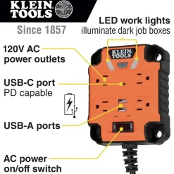 Klein Tools PowerBox 1 Magnetic Power Strip with Surge Protector