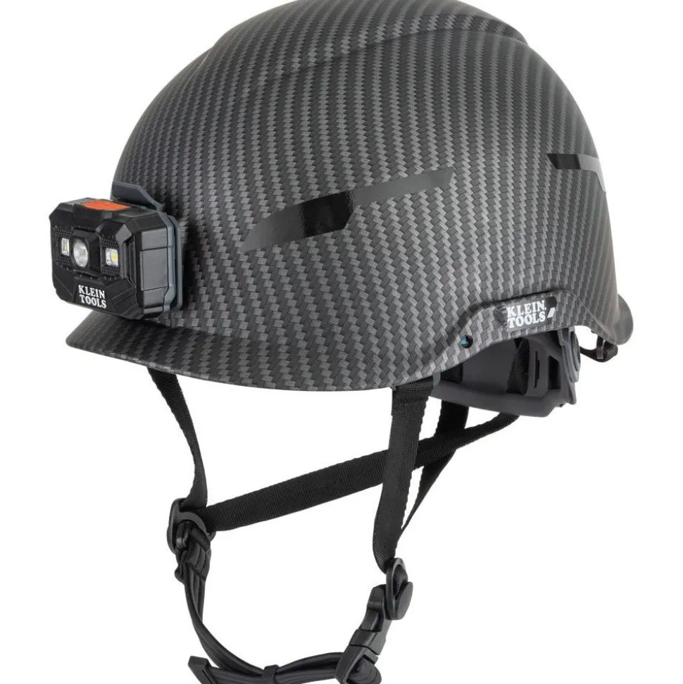 Klein Tools Premium KARBN Pattern Non-Vented Class E Safety Helmet with Headlamp