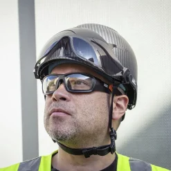 Klein Tools Premium KARBN Pattern Non-Vented Class E Safety Helmet with Headlamp