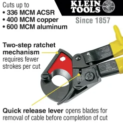 Klein Tools Ratcheting ACSR Cable Cutter