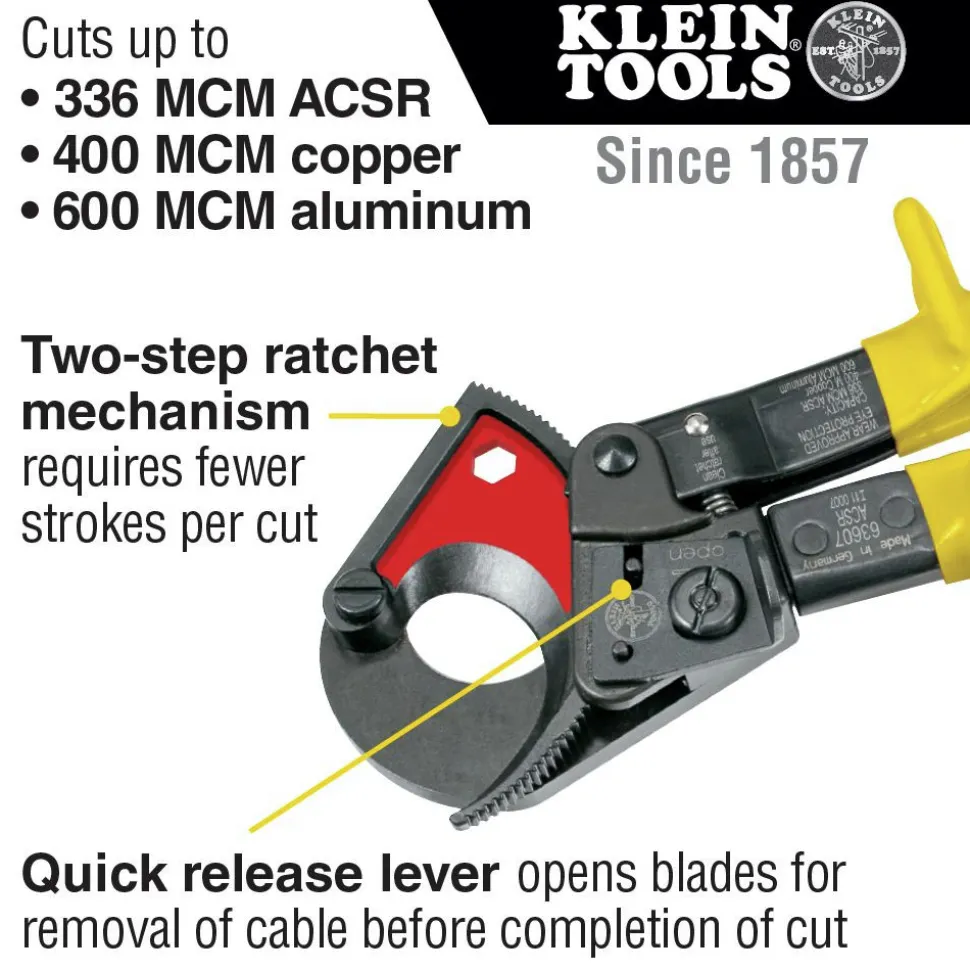 Klein Tools Ratcheting ACSR Cable Cutter