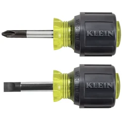 Klein Tools Stubby Slotted and Phillips Screwdriver Set with 5/16 in. Cabinet-Tips and #2 Phillips-Tip