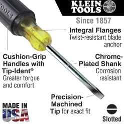 Klein Tools Stubby Slotted and Phillips Screwdriver Set with 5/16 in. Cabinet-Tips and #2 Phillips-Tip