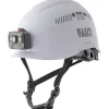 Klein Tools Vented-Class C Safety Helmet with Rechargeable Headlamp - White