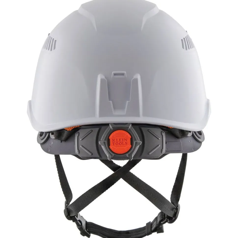 Klein Tools Vented-Class C Safety Helmet with Rechargeable Headlamp - White
