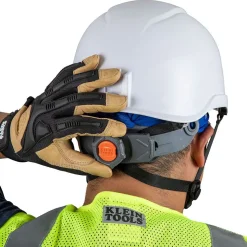 Klein Tools Vented-Class C Safety Helmet with Rechargeable Headlamp - White