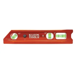 Klein Tools Water/Impact Resistant Lighted Torpedo Level with Magnet, 3 Vials and V-Groove