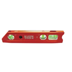 Klein Tools Water/Impact Resistant Lighted Torpedo Level with Magnet, 3 Vials and V-Groove