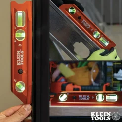 Klein Tools Water/Impact Resistant Lighted Torpedo Level with Magnet, 3 Vials and V-Groove
