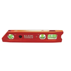 Klein Tools Water/Impact Resistant Lighted Torpedo Level with Magnet, 3 Vials and V-Groove