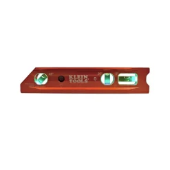 Klein Tools Water/Impact Resistant Lighted Torpedo Level with Magnet, 3 Vials and V-Groove