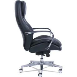 La-Z-Boy Commercial 2000 High-Back Executive Chair, Supports Up To 300 Lb, 20.25-in To 23.25-in Seat Height, Black Seat/back, Silver Base