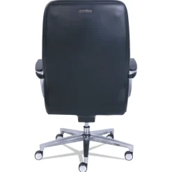 La-Z-Boy Commercial 2000 High-Back Executive Chair, Supports Up To 300 Lb, 20.25-in To 23.25-in Seat Height, Black Seat/back, Silver Base