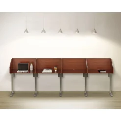 Linea Italia 31.25 in. x 23.25 in. x 45.25 in. 1-Leg Study Carrell Add On - Cherry