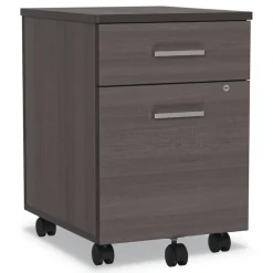 Linea Italia 16.5 in. x 19.75 in. x 23.63 in. Left or Right 2-Drawer Box/File Legal/Letter Trento Line Mobile Pedestal File - Mocha