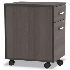 Linea Italia 16.5 in. x 19.75 in. x 23.63 in. Left or Right 2-Drawer Box/File Legal/Letter Trento Line Mobile Pedestal File - Mocha