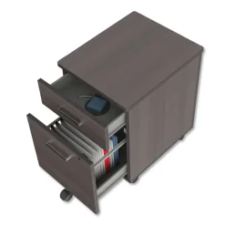 Linea Italia 16.5 in. x 19.75 in. x 23.63 in. Left or Right 2-Drawer Box/File Legal/Letter Trento Line Mobile Pedestal File - Mocha