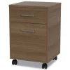 Linea Italia Urban 16 in. x 15.25 in. x 23.75 in. Legal/A4 Left or Right 2-Drawers Box/File Mobile File Pedestal - Natural Walnut