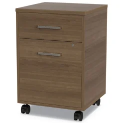 Linea Italia Urban 16 in. x 15.25 in. x 23.75 in. Legal/A4 Left or Right 2-Drawers Box/File Mobile File Pedestal - Natural Walnut
