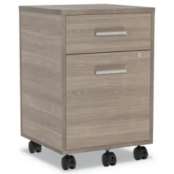 Linea Italia Urban 16 in. x 15.25 in. x 23.75 in. Legal/A4 Left or Right 2-Drawers Box/File Mobile File Pedestal - Natural Walnut