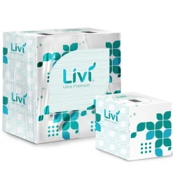 Livi Ultra Premium 2-Ply Cube Box Facial Tissue - White (6 Packs/Carton)