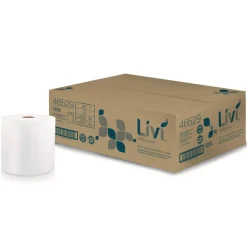 Livi VPG Select 8 in. x 800 ft. 1-Ply Hard Wound Roll Towel - White (6/Carton)