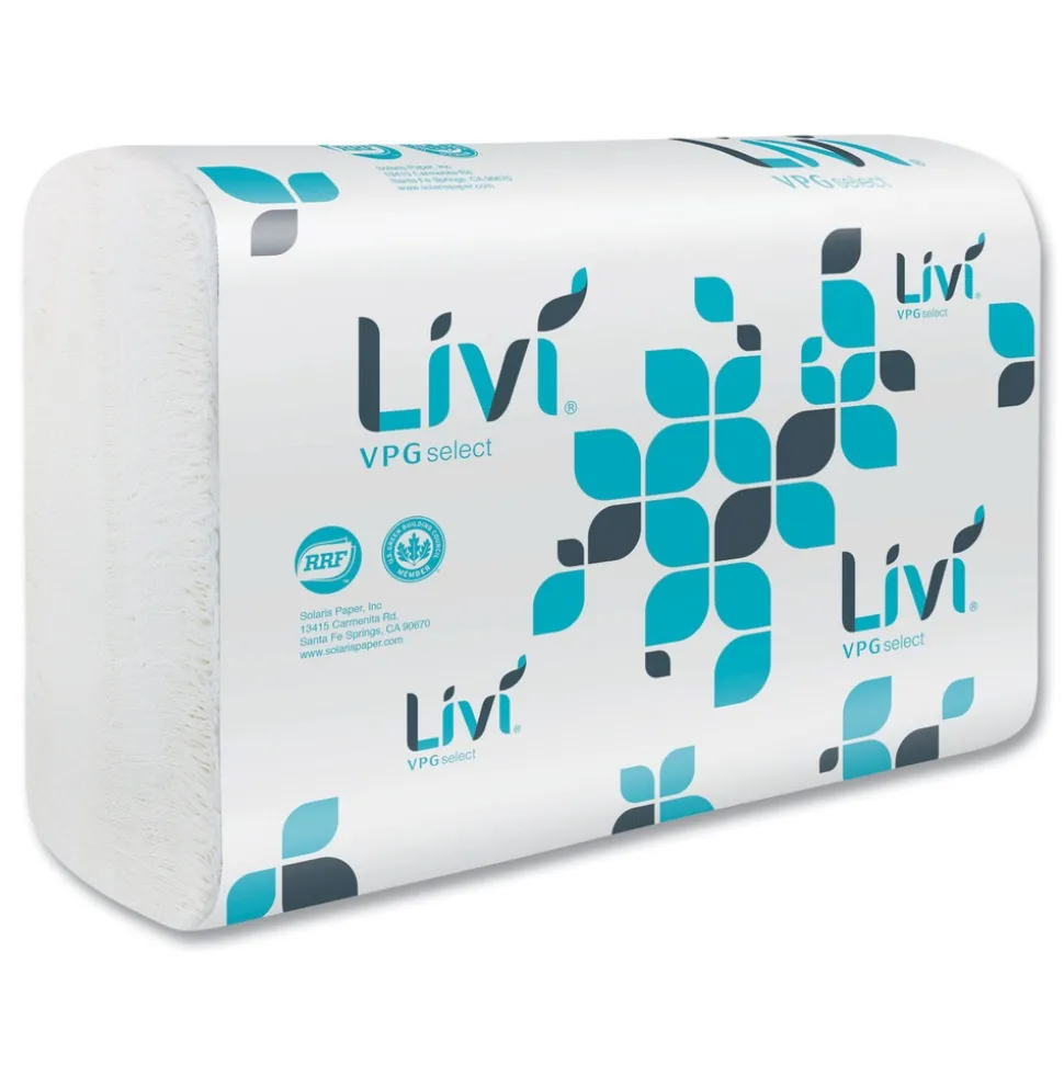 Livi VPG Select 9.45 in. x 10.55 in. 1-Ply Multifold Towel - White (1-Carton)