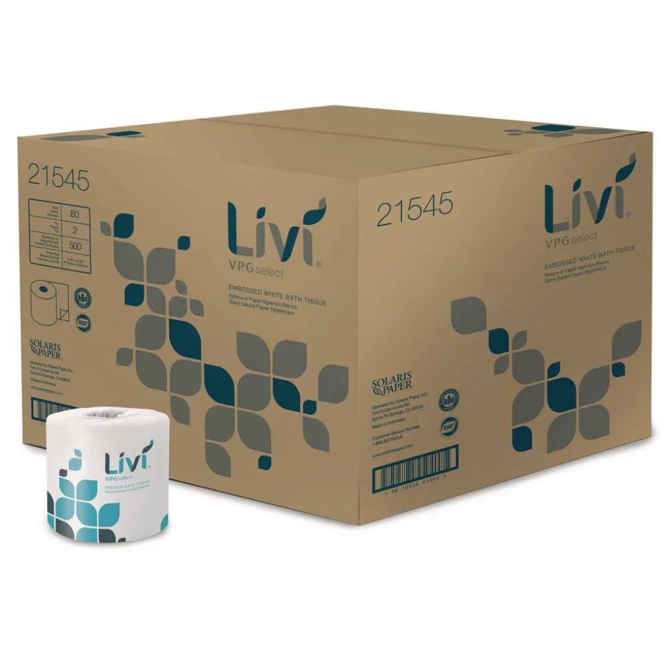 Livi VPG Select 2-Ply Bath Tissue - White (80 Rolls/Carton)