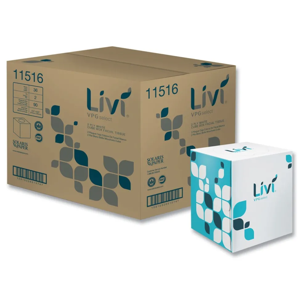 Livi VPG Select 2-Ply Cube Facial Tissue - White (1-Carton)