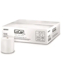 LoCor 7 in. x 1,200 ft. 1-Ply Hard Wound TAD Roll Towel - White (6/Carton)