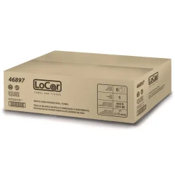 LoCor 7 in. x 800 ft. 1-Ply Hard Wound Roll Towel - White (6/Carton)