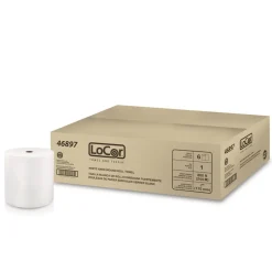 LoCor 7 in. x 800 ft. 1-Ply Hard Wound Roll Towel - White (6/Carton)