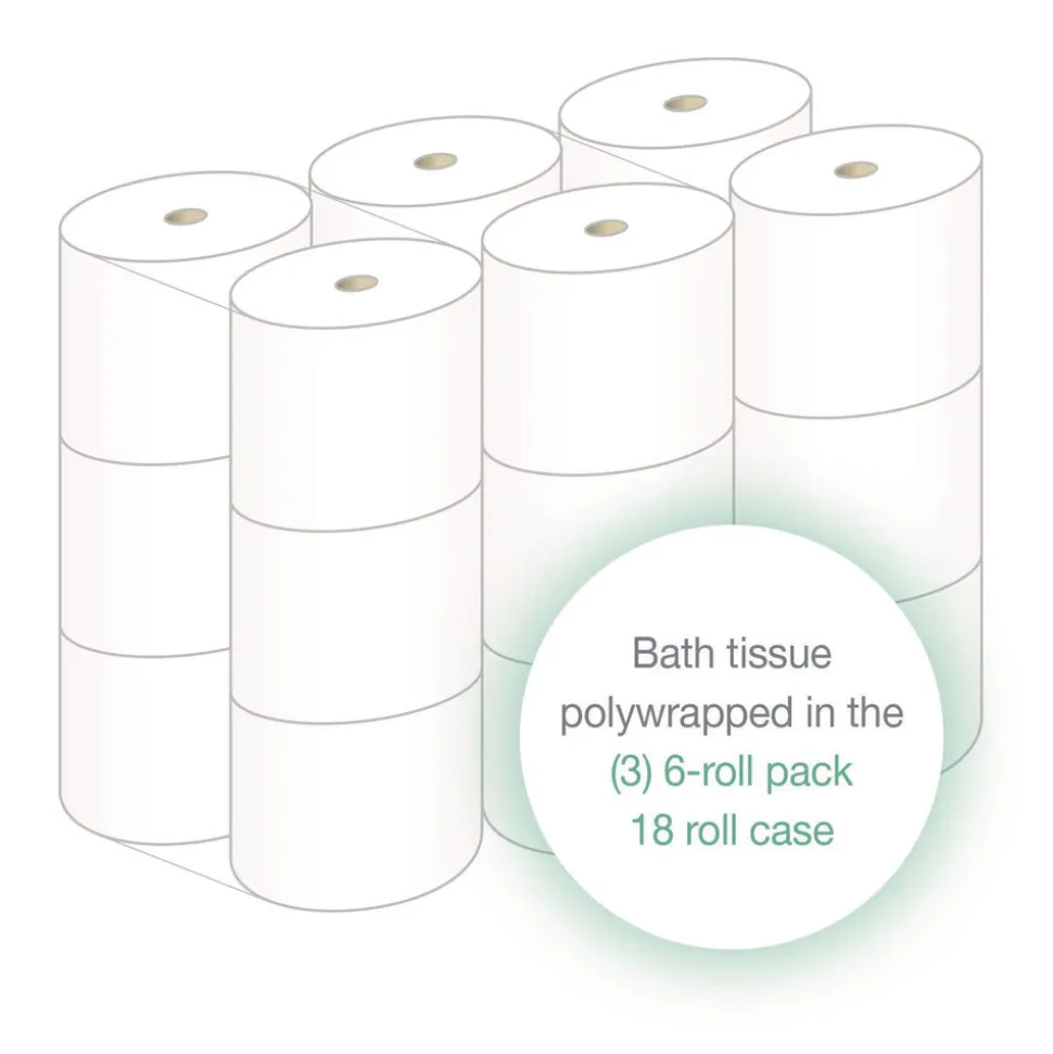 LoCor 2-Ply High-Capacity Bath Tissue - White (18 Rolls/Carton)