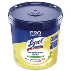 LYSOL Brand 19200-99856 6 in. x 8 in. 1-Ply Professional Disinfecting Wipe Bucket - Lemon and Lime Blossom White (2/Carton)